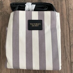 NWT Victoria’s Secret Grey Stripe Tote